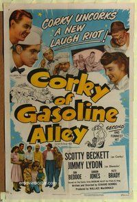 e188 CORKY OF GASOLINE ALLEY one-sheet movie poster '51 Scotty Beckett