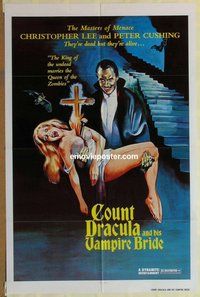 e759 SATANIC RITES OF DRACULA 1sh 1978 great artwork of Count Dracula & his Vampire Bride!