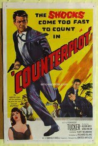 e191 COUNTERPLOT one-sheet movie poster '58 Forrest Tucker, Allison Hayes