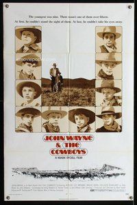 e194 COWBOYS one-sheet movie poster '72 big John Wayne, Bruce Dern