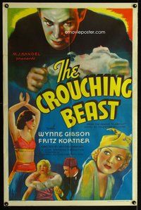 e201 CROUCHING BEAST one-sheet movie poster '35 Wynne Gibson, Kortner