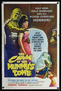 e203 CURSE OF THE MUMMY'S TOMB one-sheet movie poster '64 Hammer horror!