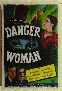 e206 DANGER WOMAN one-sheet movie poster '46 Brenda Joyce, Don Porter