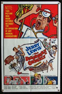 e234 DISORDERLY ORDERLY one-sheet movie poster '65 wacky Jerry Lewis!