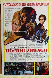 e235 DOCTOR ZHIVAGO one-sheet movie poster '65 David Lean English epic!