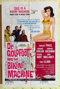 e242 DR GOLDFOOT & THE BIKINI MACHINE one-sheet movie poster '65 Price