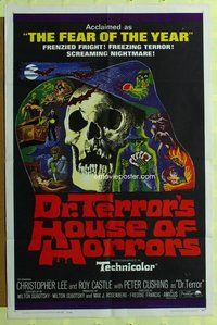 e243 DR TERROR'S HOUSE OF HORRORS one-sheet movie poster '65 Chris Lee