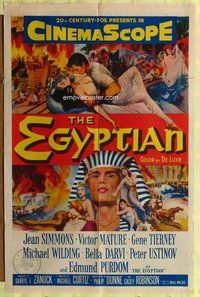e251 EGYPTIAN one-sheet movie poster '54 Jean Simmons, Victor Mature