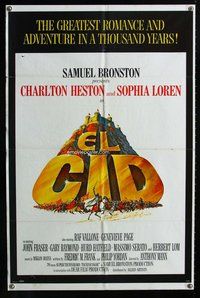 e252 EL CID one-sheet movie poster '61 Charlton Heston, Sophia Loren