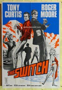 e672 SWITCH English one-sheet movie poster '75 Tony Curtis, Roger Moore