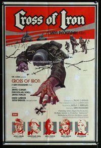 e200 CROSS OF IRON English one-sheet movie poster '77 Sam Peckinpah, WWII
