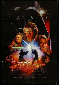 e728 REVENGE OF THE SITH DS one-sheet movie poster '05 Lucas, Star Wars!