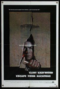 e260 ESCAPE FROM ALCATRAZ one-sheet movie poster '79 Eastwood, Lettick art!