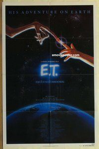 e262 ET one-sheet movie poster '82 Steven Spielberg, John Alvin art!