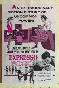 e269 EXPRESSO BONGO one-sheet movie poster '60 Laurence Harvey, beatniks!