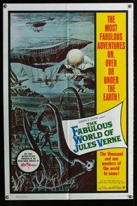 e271 FABULOUS WORLD OF JULES VERNE one-sheet movie poster '61 cool image!