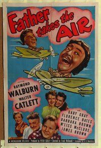 e282 FATHER TAKES THE AIR one-sheet movie poster '51 Raymond Walburn