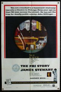 e284 FBI STORY one-sheet movie poster '59 Jimmy Stewart, Vera Miles