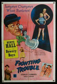 e286 FIGHTING TROUBLE one-sheet movie poster '56 Bowery Boys, Jergens