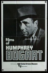 e287 FILMS OF HUMPHREY BOGART one-sheet movie poster '75 great portrait!