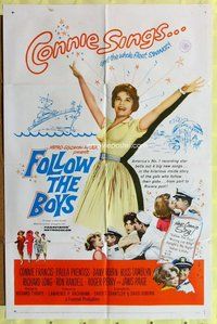 e302 FOLLOW THE BOYS one-sheet movie poster '63 Connie Francis sings!