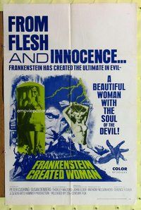 e312 FRANKENSTEIN CREATED WOMAN one-sheet movie poster '67 Peter Cushing