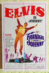 e313 FRANKIE & JOHNNY one-sheet movie poster '66 Elvis Presley gambling!