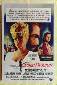 e317 FREUD one-sheet movie poster '63 Montgomery Clift, Secret Passion!