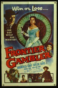 e321 FRONTIER GAMBLER one-sheet movie poster '56 win or lose, cool image!