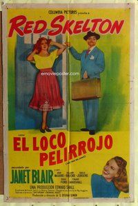 e324 FULLER BRUSH MAN Spanish/U.S. one-sheet movie poster '48 Red Skelton, Blair