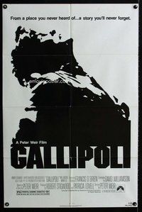 e329 GALLIPOLI one-sheet movie poster '81 Peter Weir classic, Mel Gibson