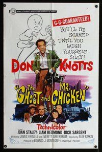 e331 GHOST & MR CHICKEN one-sheet movie poster '65 Don Knotts scared silly!