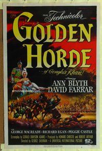 e338 GOLDEN HORDE one-sheet movie poster '51 Ann Blyth, David Farrar