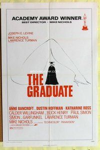 e345 GRADUATE one-sheet movie poster R72 Dustin Hoffman, Anne Bancroft