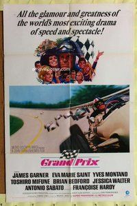 e347 GRAND PRIX one-sheet movie poster '67 James Garner, car racing!
