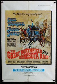 e350 GREAT NORTHFIELD MINNESOTA RAID one-sheet movie poster '72 Robertson
