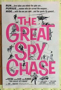 e353 GREAT SPY CHASE one-sheet movie poster '64 sexy Cold War spy spoof!
