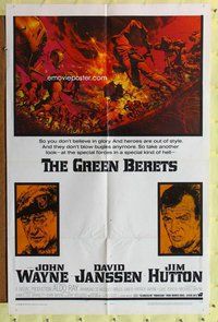 e357 GREEN BERETS one-sheet movie poster '68 John Wayne, David Janssen