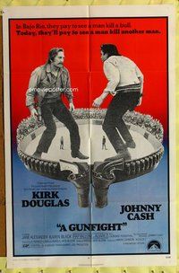 e364 GUNFIGHT one-sheet movie poster '71 Kirk Douglas vs Johnny Cash!