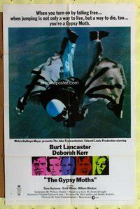 e373 GYPSY MOTHS style B one-sheet movie poster '69 Frankenheimer, skydiving