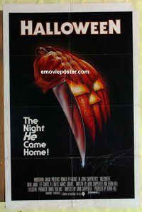 e376 HALLOWEEN one-sheet movie poster '78 Jamie Lee Curtis classic!