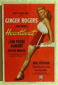 e384 HEARTBEAT one-sheet movie poster '46 super sexy Ginger Rogers!