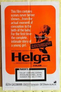 e388 HELGA one-sheet movie poster '68 Erich Bender German sex classic!