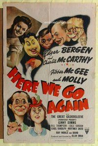 e397 HERE WE GO AGAIN one-sheet movie poster '42 Edgar Bergen & McCarthy