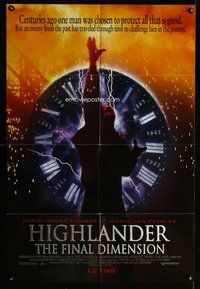 e402 HIGHLANDER 3 advance one-sheet movie poster '95 Christopher Lambert