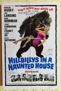 e405 HILLBILLYS IN A HAUNTED HOUSE one-sheet movie poster '67 wacky!
