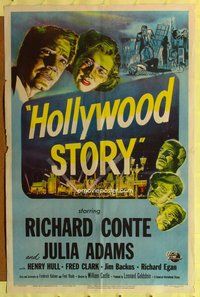 e410 HOLLYWOOD STORY one-sheet movie poster '51 Richard Conte, Julie Adams