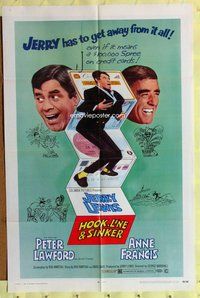 e415 HOOK, LINE & SINKER one-sheet movie poster '69 Jerry Lewis, Lawford