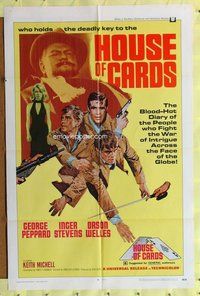 e424 HOUSE OF CARDS one-sheet movie poster '69 George Peppard, Welles