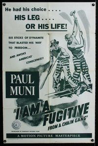 e432 I AM A FUGITIVE FROM A CHAIN GANG one-sheet movie poster R56 Muni